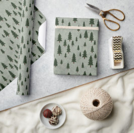 Papel de regalo con patrón de bosque minimalista
