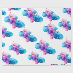 Papel de regalo con patrón de burbujas de galaxia