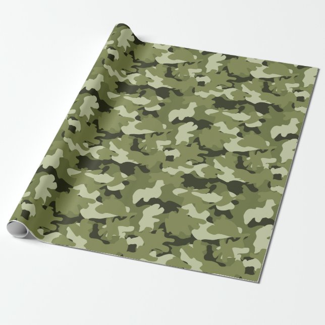 Papel de regalo con patrón de camuflaje militar cl (Desenrollado)