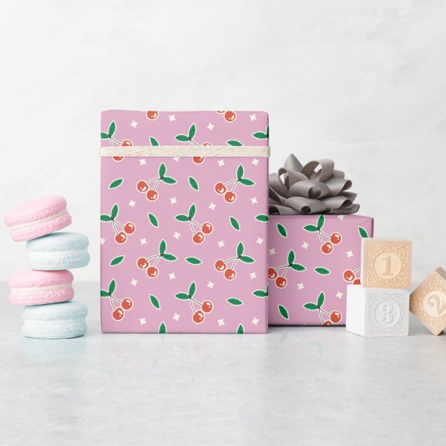 Papel de regalo con patrón de cereza dulce en roll (Baby Shower)