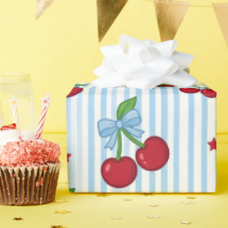Papel de regalo con patrón de cereza patriótica ac