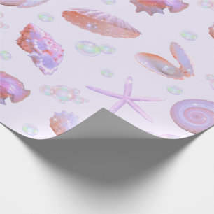Papel de regalo con patrón de concha de pastel y o