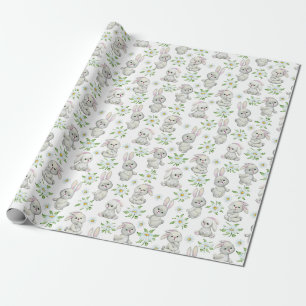 Papel de regalo con patrón de conejitos lindos