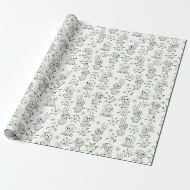 Papel de regalo con patrón de conejitos lindos (Desenrollado)