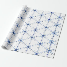 Papel de regalo con patrón de copo de nieve en dia
