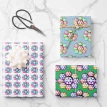 Papel de regalo con patrón de copo de nieve modern