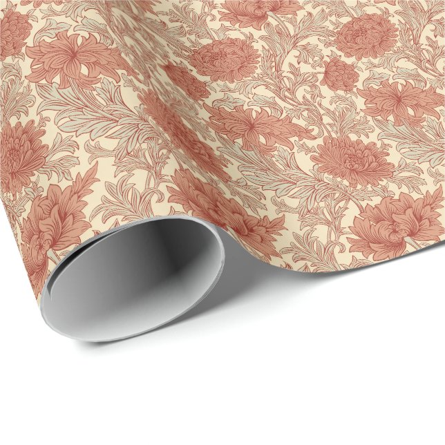 Papel de regalo con patrón de crisantemo de Willia (Esquina del rollo)