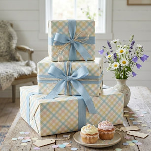 Papel de regalo con patrón de cuadros elegante mod