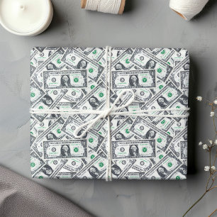 Papel de regalo con patrón de dólar divertido 