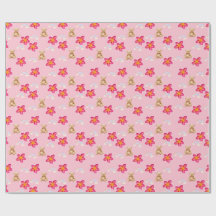 Papel de regalo con patrón de estrella floral rosa