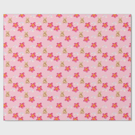 Papel de regalo con patrón de estrella floral rosa