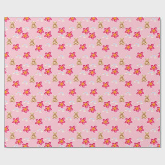 Papel de regalo con patrón de estrella floral rosa