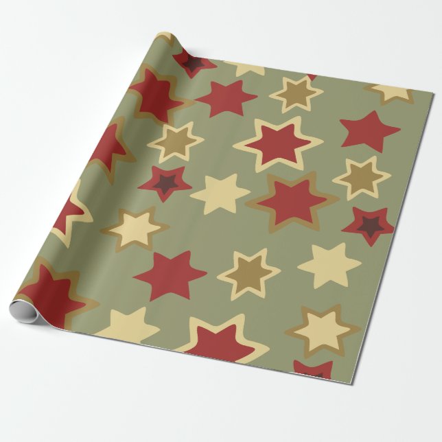 Papel de regalo con patrón de estrellas (Desenrollado)