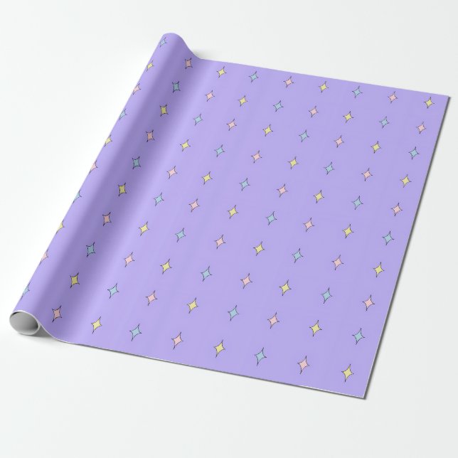 Papel de regalo con patrón de estrellas pastel ado (Desenrollado)