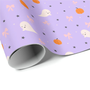 Papel de regalo con patrón de fantasma de Hallowee