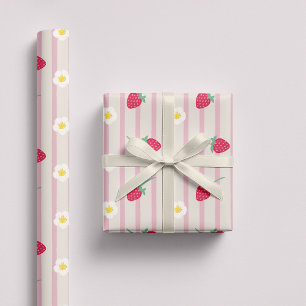 Papel de Regalo con Patrón de Fresa