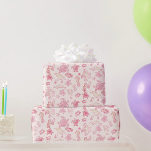 Papel de regalo con patrón de gradiente rosa de vi