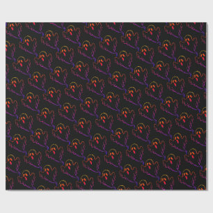 Papel de regalo con patrón de Halloween espeluznan