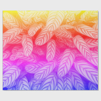 Papel de regalo con patrón de hoja botánica