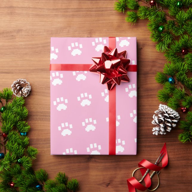 Papel de regalo con patrón de huellas de patas de  (Regalo de vacaciones)