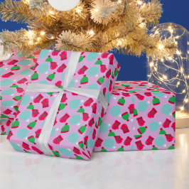 Papel de regalo con patrón de invierno festivo