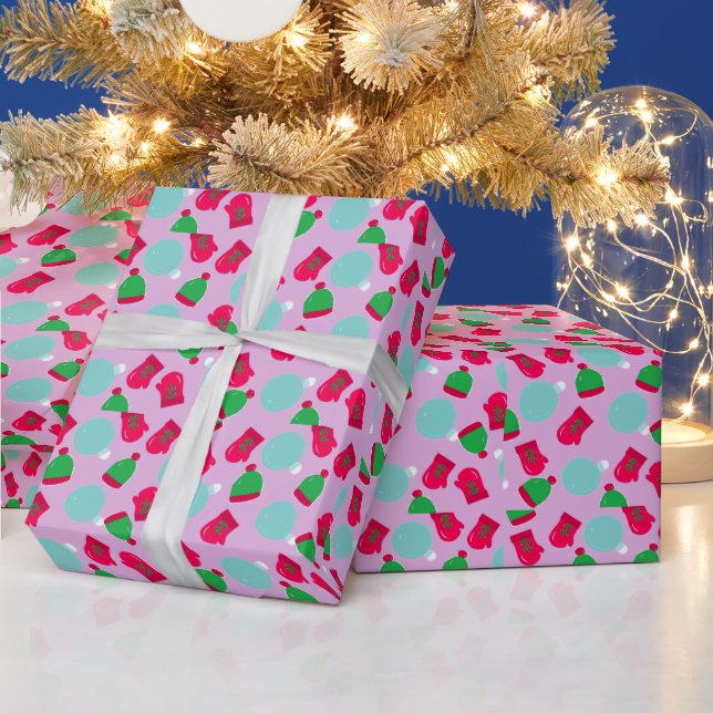 Papel de regalo con patrón de invierno festivo (Vacaciones)