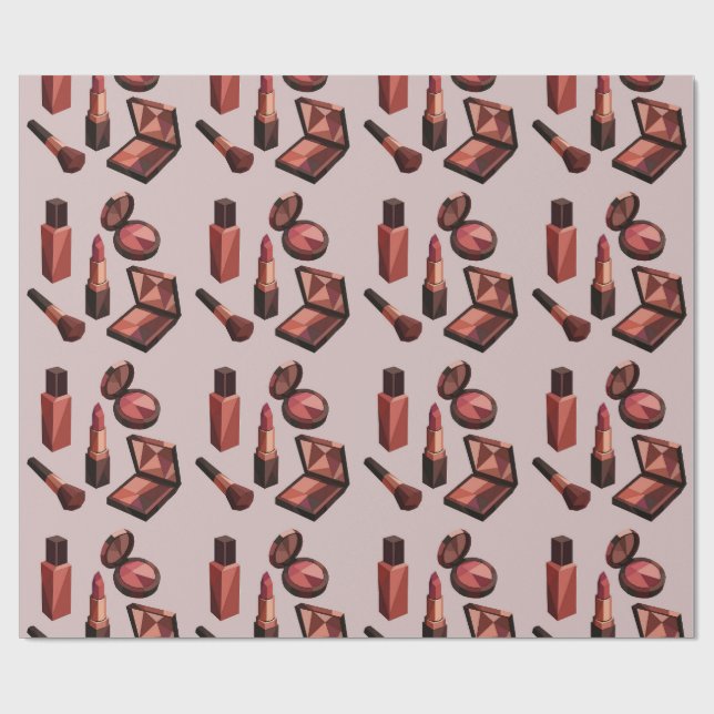 Papel de regalo con patrón de lápiz labial chic (Superficie plana)