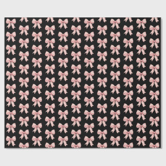 Papel de regalo con patrón de lazo de cinta rosa C