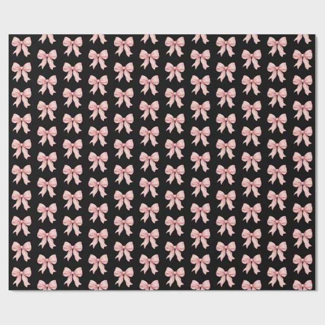 Papel de regalo con patrón de lazo de cinta rosa C (Superficie plana)