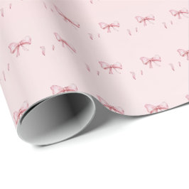 Papel de regalo con patrón de lazo rosa