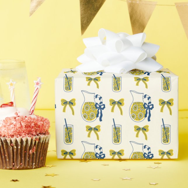 Papel de regalo con patrón de limonada fresca en r (Fiesta de cumpleaños )