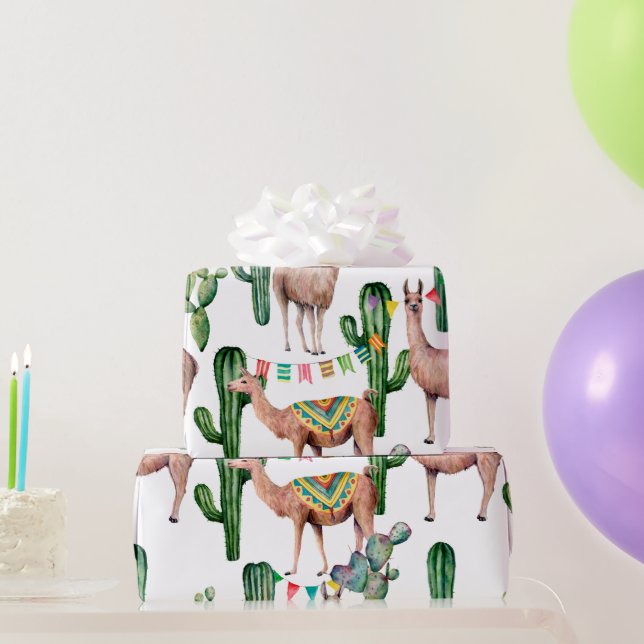Papel de regalo con patrón de llama para fiesta me (Regalos de fiesta)