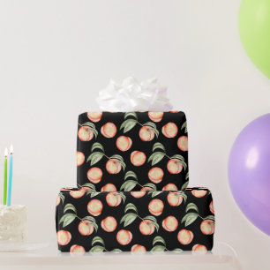 Papel de regalo con patrón de melocotón de verano 