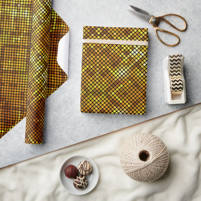 Papel de regalo con patrón de mosaico dorado (Artesanía)