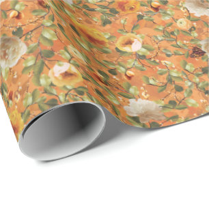 Papel de regalo con patrón de naranja de jardín an
