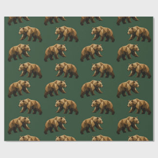 Papel de regalo con patrón de osos marrones lindos