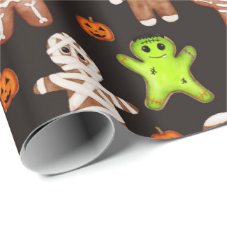 Papel de regalo con patrón de pan de jengibre de H