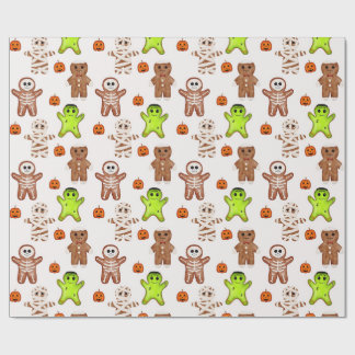 Papel de regalo con patrón de pan de jengibre de H