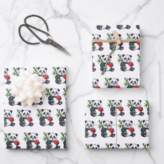 Papel de regalo con patrón de panda lindo para reg