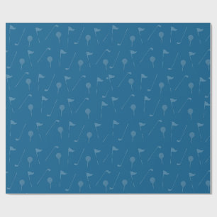 Papel de regalo con patrón de pelota de golf gris 