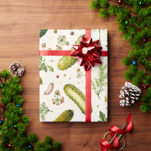 Papel de regalo con patrón de pepino moderno
