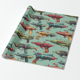 Papel de regalo con patrón de pistola de rayos Ret