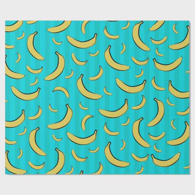 Papel de regalo con patrón de plátano (Superficie plana)