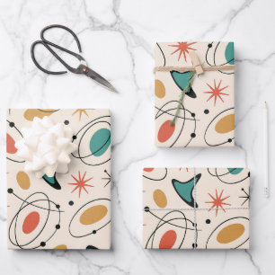Papel de regalo con patrón de ráfaga de estrellas 
