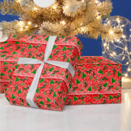 Papel de regalo con patrón de símbolos de Navidad