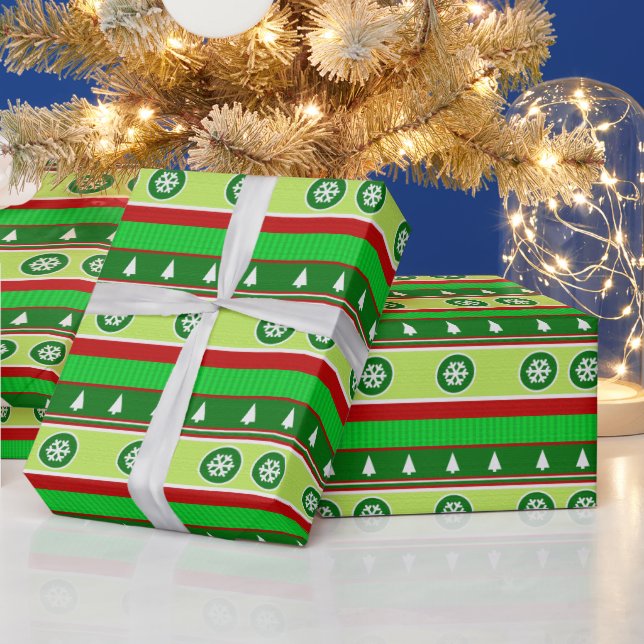 Papel de regalo con patrón de suéter feo de Navida (Vacaciones)