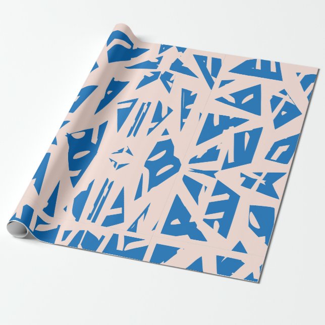 Papel de regalo con patrón de triángulo azul (Desenrollado)