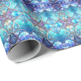 Papel de regalo con patrón de vidrio emplomado orn