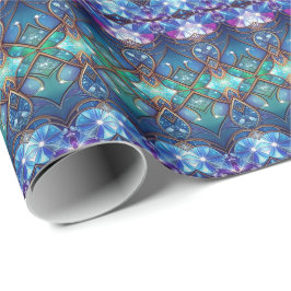 Papel de regalo con patrón de vidrio emplomado orn