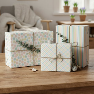 Papel de Regalo con Patrón Elegante de Feliz Prima